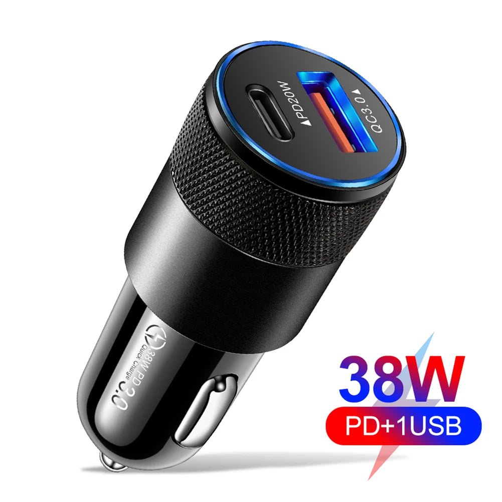 120W 4 IN 1 Retractable Car Charger USB C Cable For IPhone Huawei Samsung Fast Charge Cord Cigarette Lighter Adapter PD QC3.0 - My Special Person