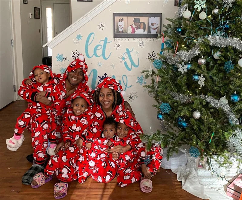 Christmas Family Matching Pajamas with Hood