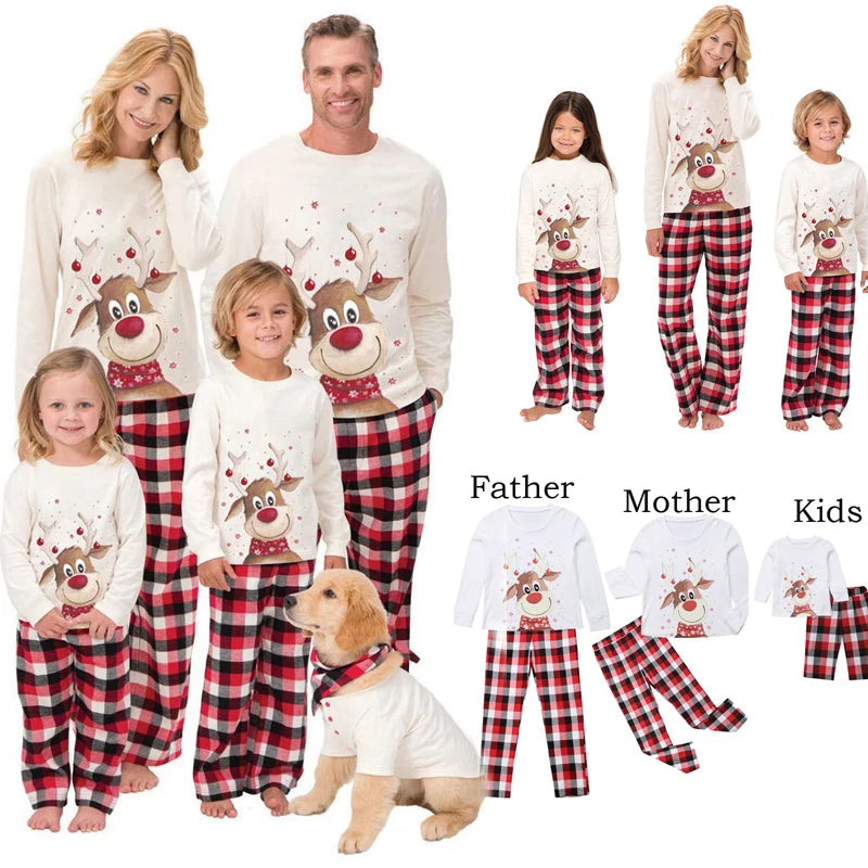 2024 Christmas Matching Family Pajamas Deer Print