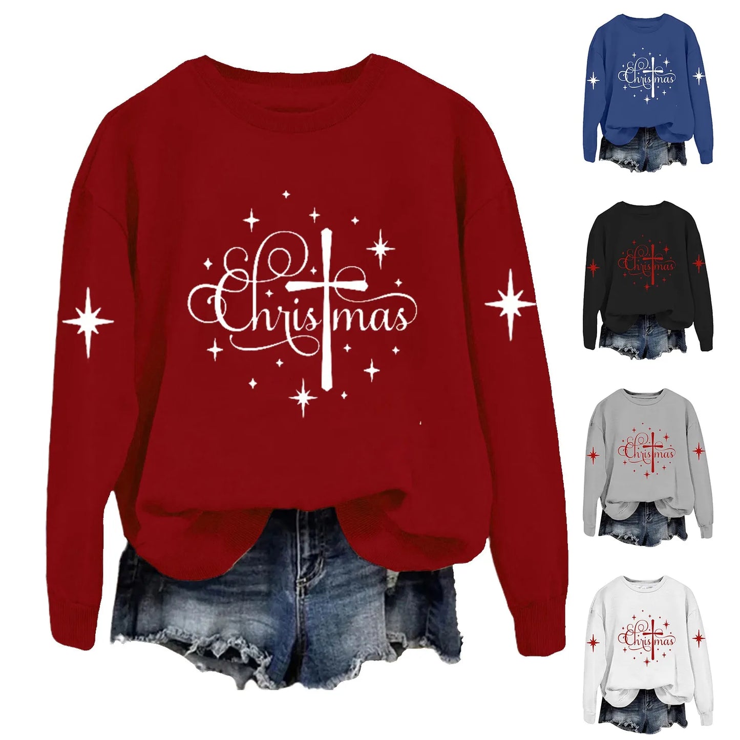 Sweatshirts Women Christmas Elegant Graphic Xmas Tree Hoodie Female Long Sleeve Loose Causal Sportwear 2024 Female Party Clothes