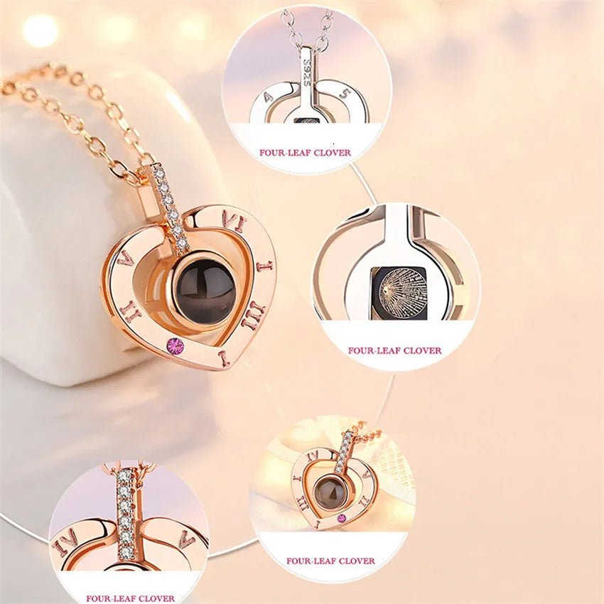 Whispers of Love: Multilingual Projection Necklace & Rotating Rose Box - My Special Person